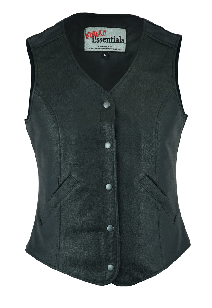 DS204 Women's Stylish Longer Body ¾ Vest - Plain Sides | Paragon Leather