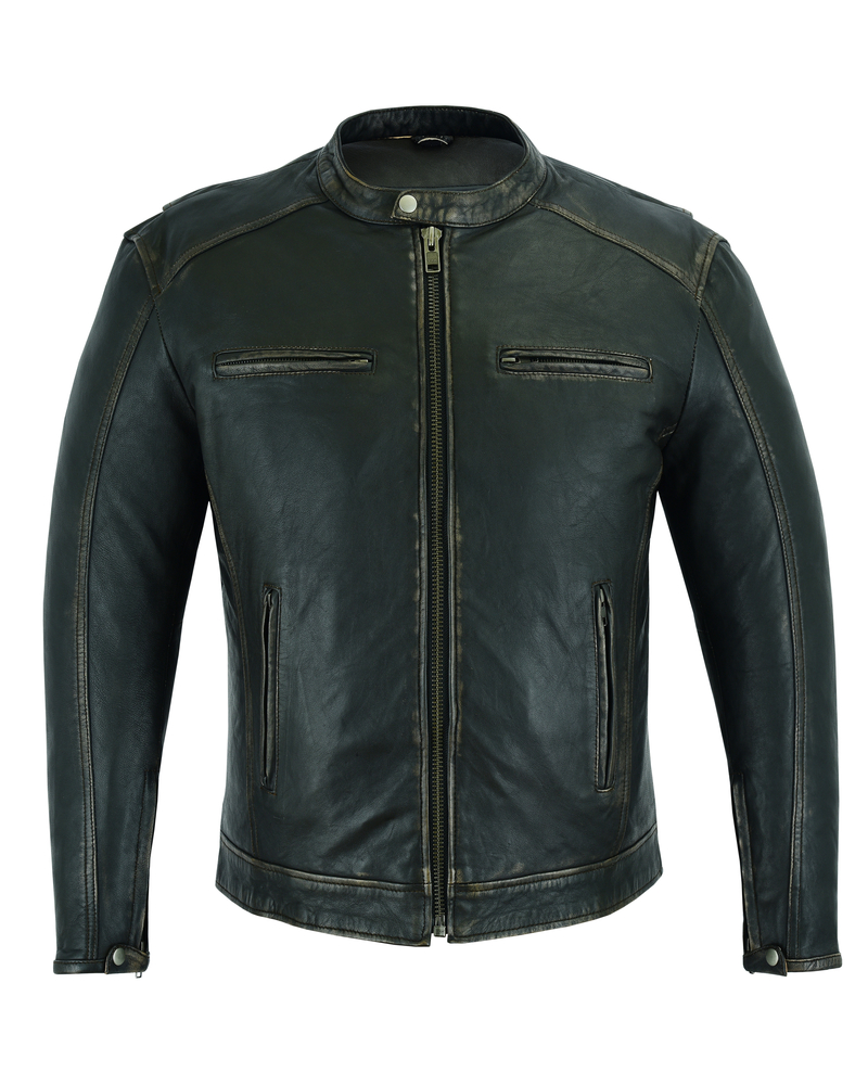 DS743 Men's Cruiser Jacket in Lightweight Drum Dyed Distressed Naked ...